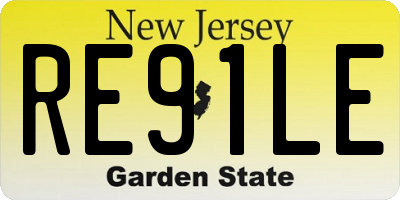 NJ license plate RE91LE