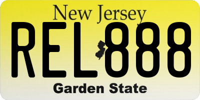 NJ license plate REL888