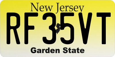 NJ license plate RF35VT