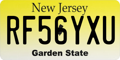 NJ license plate RF56YXU