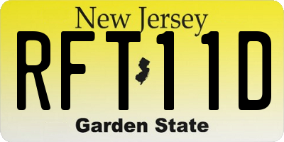 NJ license plate RFT11D