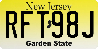 NJ license plate RFT98J