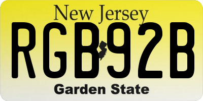 NJ license plate RGB92B
