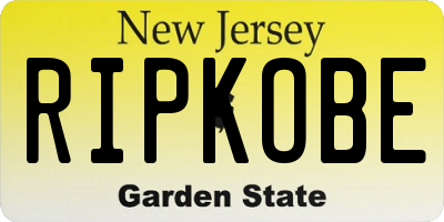 NJ license plate RIPKOBE