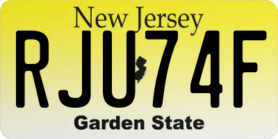 NJ license plate RJU74F