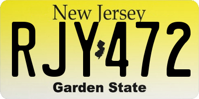 NJ license plate RJY472