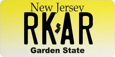 NJ license plate RKAR
