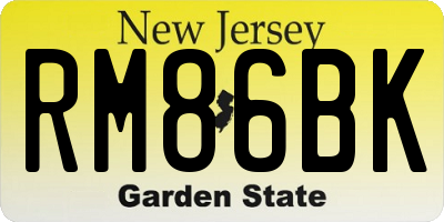 NJ license plate RM86BK