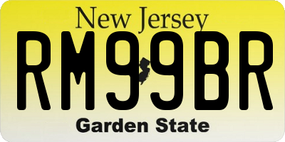 NJ license plate RM99BR