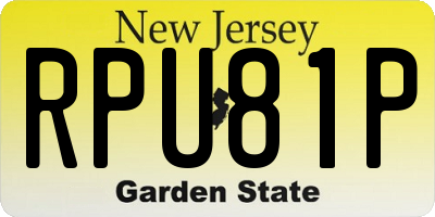 NJ license plate RPU81P