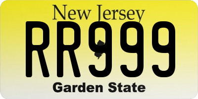 NJ license plate RR999