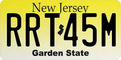 NJ license plate RRT45M