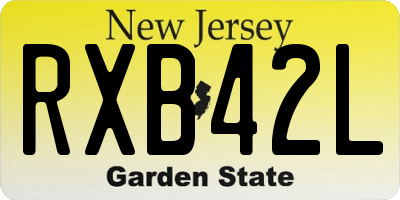 NJ license plate RXB42L
