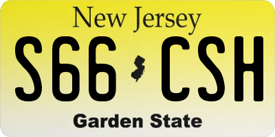 NJ license plate S66CSH