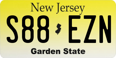 NJ license plate S88EZN