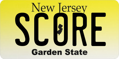 NJ license plate SCORE