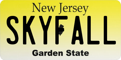 NJ license plate SKYFALL