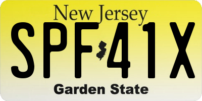 NJ license plate SPF41X