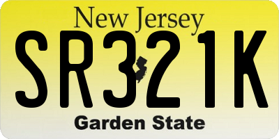 NJ license plate SR321K