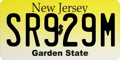 NJ license plate SR929M