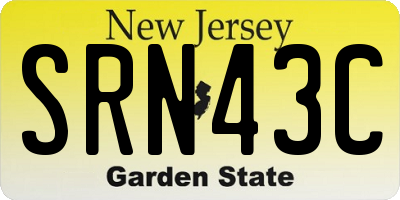 NJ license plate SRN43C