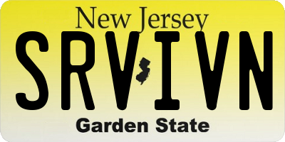 NJ license plate SRVIVN