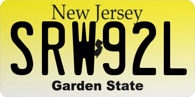 NJ license plate SRW92L