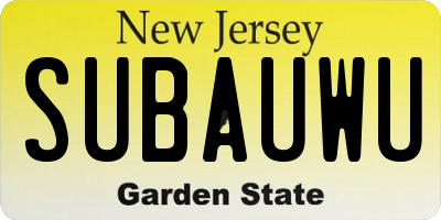 NJ license plate SUBAUWU