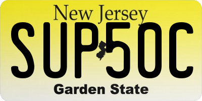 NJ license plate SUP50C