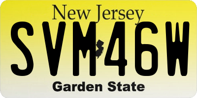 NJ license plate SVM46W