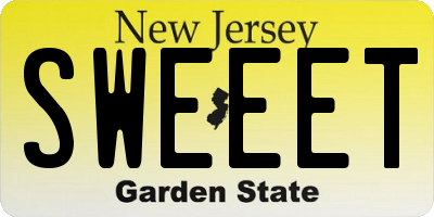 NJ license plate SWEEET