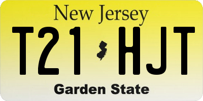 NJ license plate T21HJT