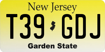 NJ license plate T39GDJ