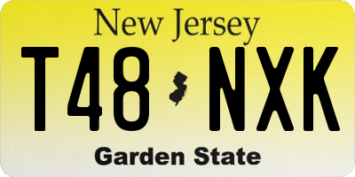 NJ license plate T48NXK