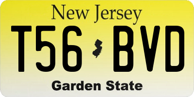 NJ license plate T56BVD