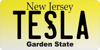 NJ license plate TESLA