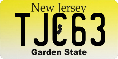 NJ license plate TJC63