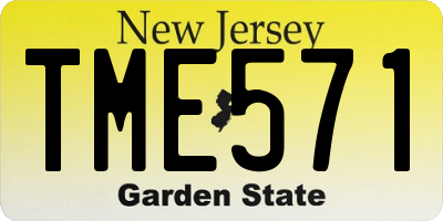 NJ license plate TME571