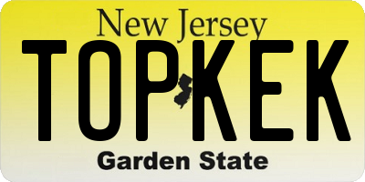 NJ license plate TOPKEK