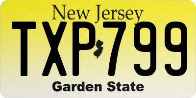 NJ license plate TXP799