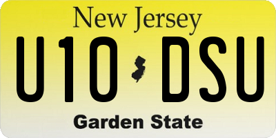 NJ license plate U10DSU