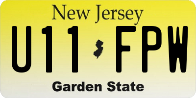NJ license plate U11FPW