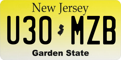 NJ license plate U30MZB