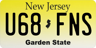 NJ license plate U68FNS