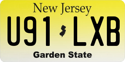 NJ license plate U91LXB