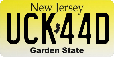 NJ license plate UCK44D