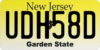 NJ license plate UDH58D