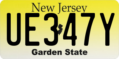 NJ license plate UE347Y