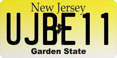 NJ license plate UJBE11