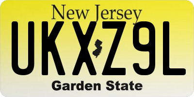 NJ license plate UKXZ9L
